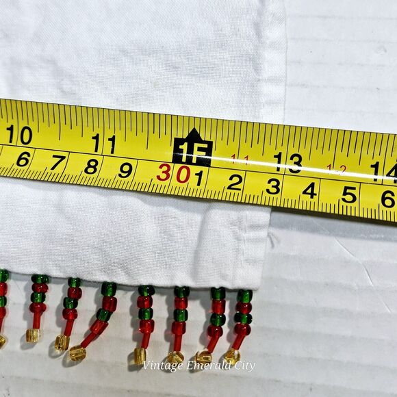 Christmas Stitched Hand Towel Friends Make The Best Presents Santa Rudolf Beaded - Picture 6 of 12